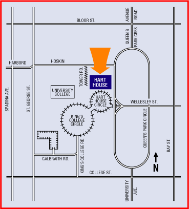 Map, showing the location of Hart House
